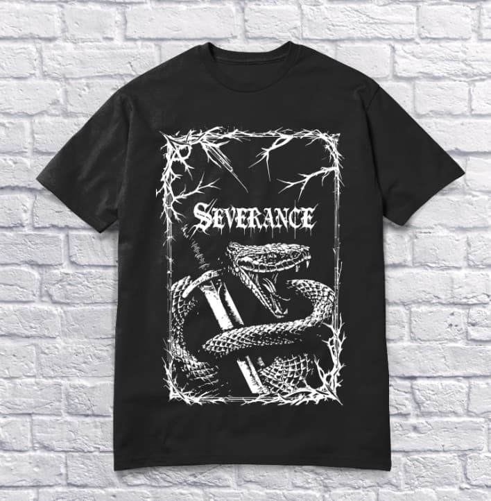 SEVERANCE - "SWORD SERPENT" Black T-Shirt